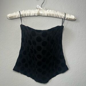 Mango Black Polka Dot Top